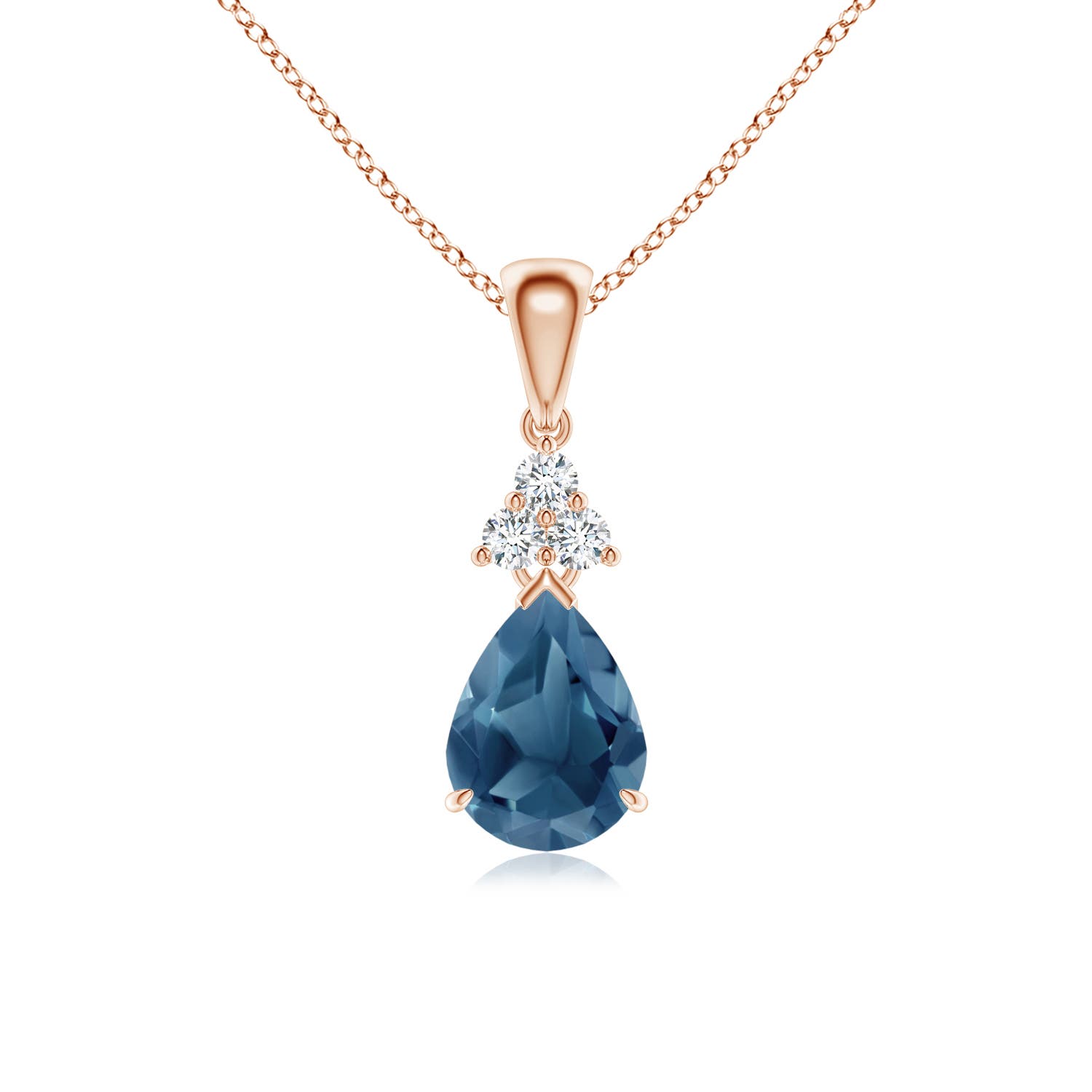 A - London Blue Topaz / 1.33 CT / 14 KT Rose Gold