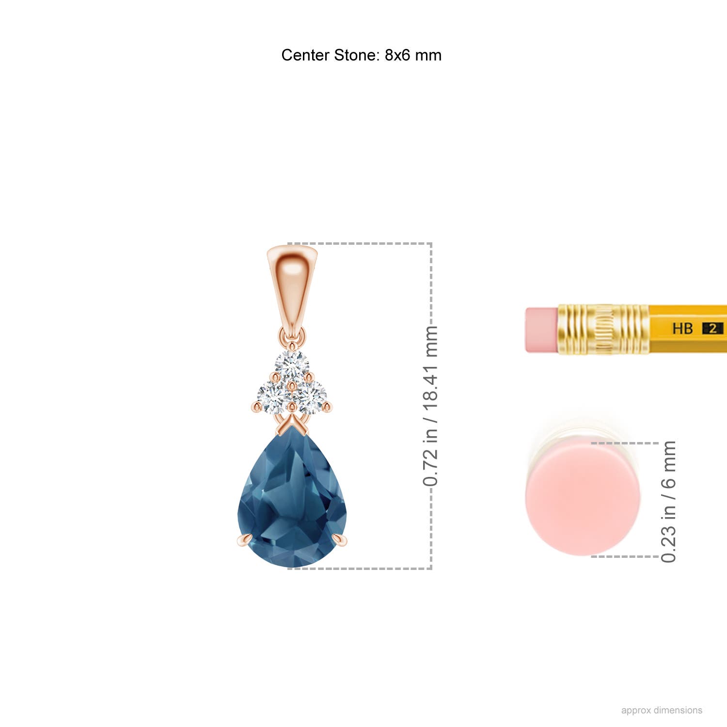 A - London Blue Topaz / 1.33 CT / 14 KT Rose Gold