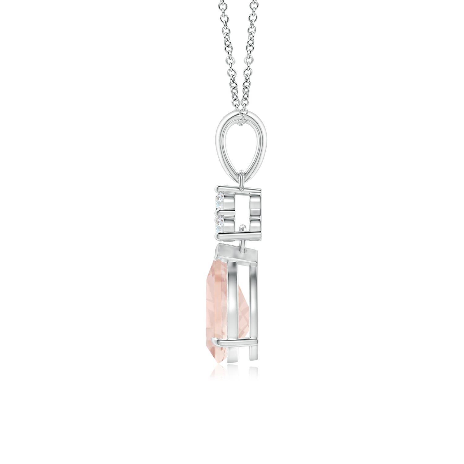 A - Morganite / 1.03 CT / 14 KT White Gold