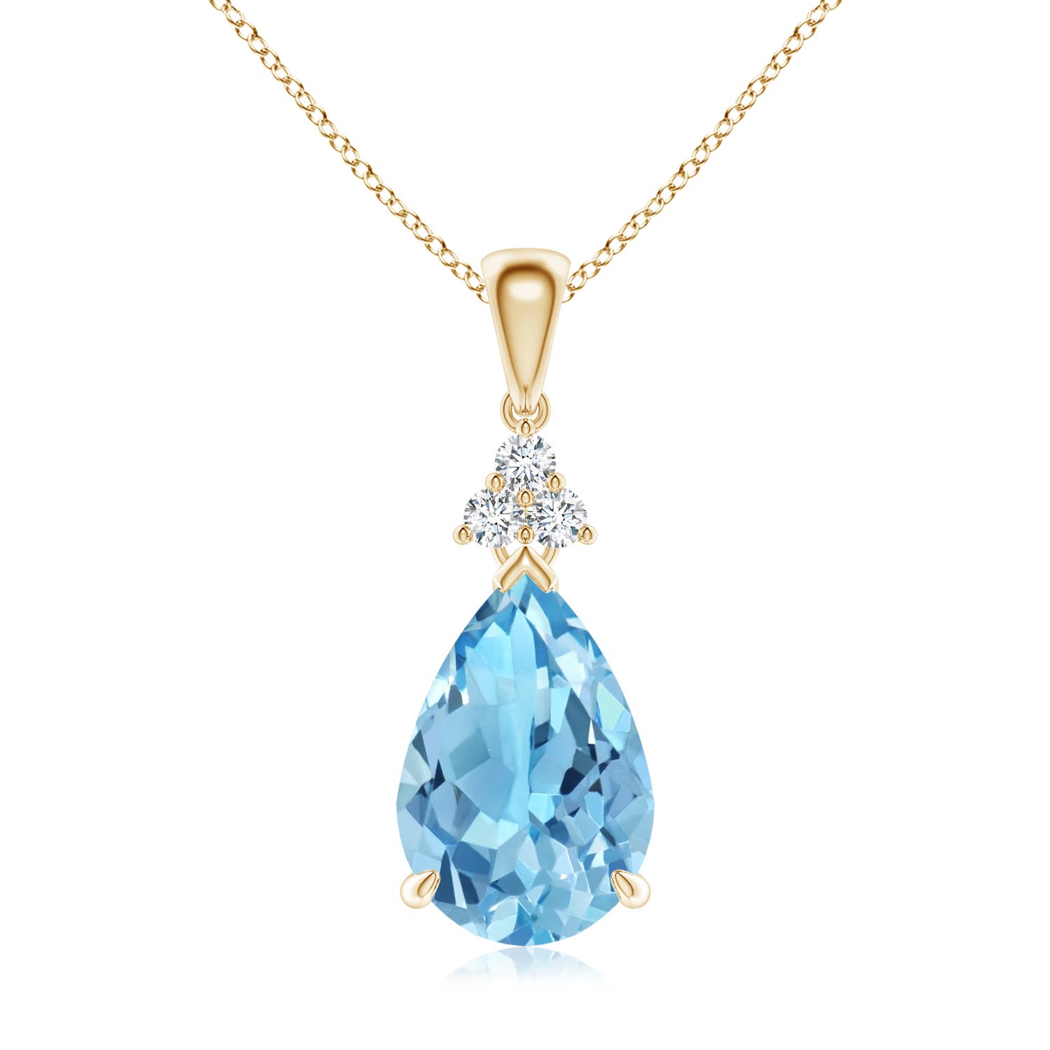 A - Swiss Blue Topaz / 3.91 CT / 14 KT Yellow Gold