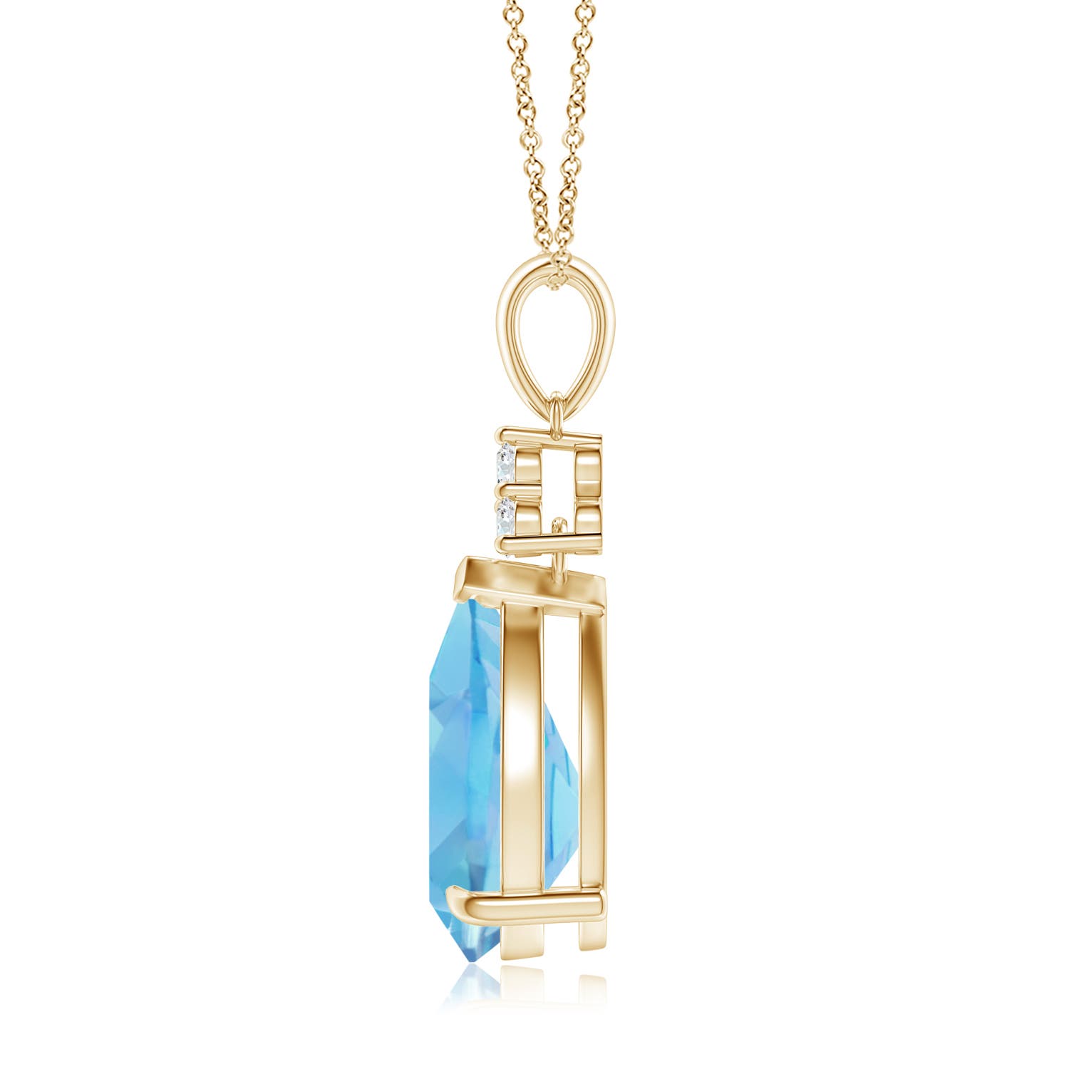 A - Swiss Blue Topaz / 3.91 CT / 14 KT Yellow Gold