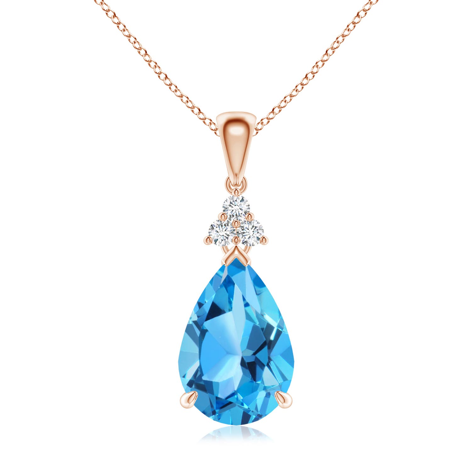 AAA - Swiss Blue Topaz / 3.91 CT / 14 KT Rose Gold