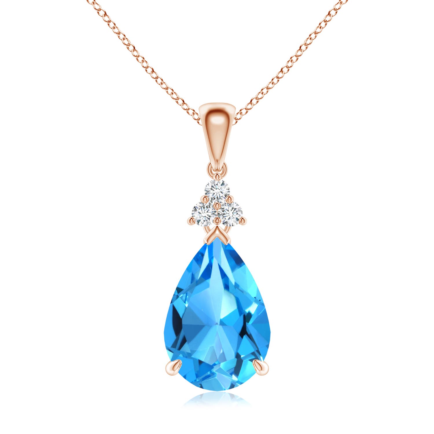 AAAA - Swiss Blue Topaz / 3.91 CT / 14 KT Rose Gold