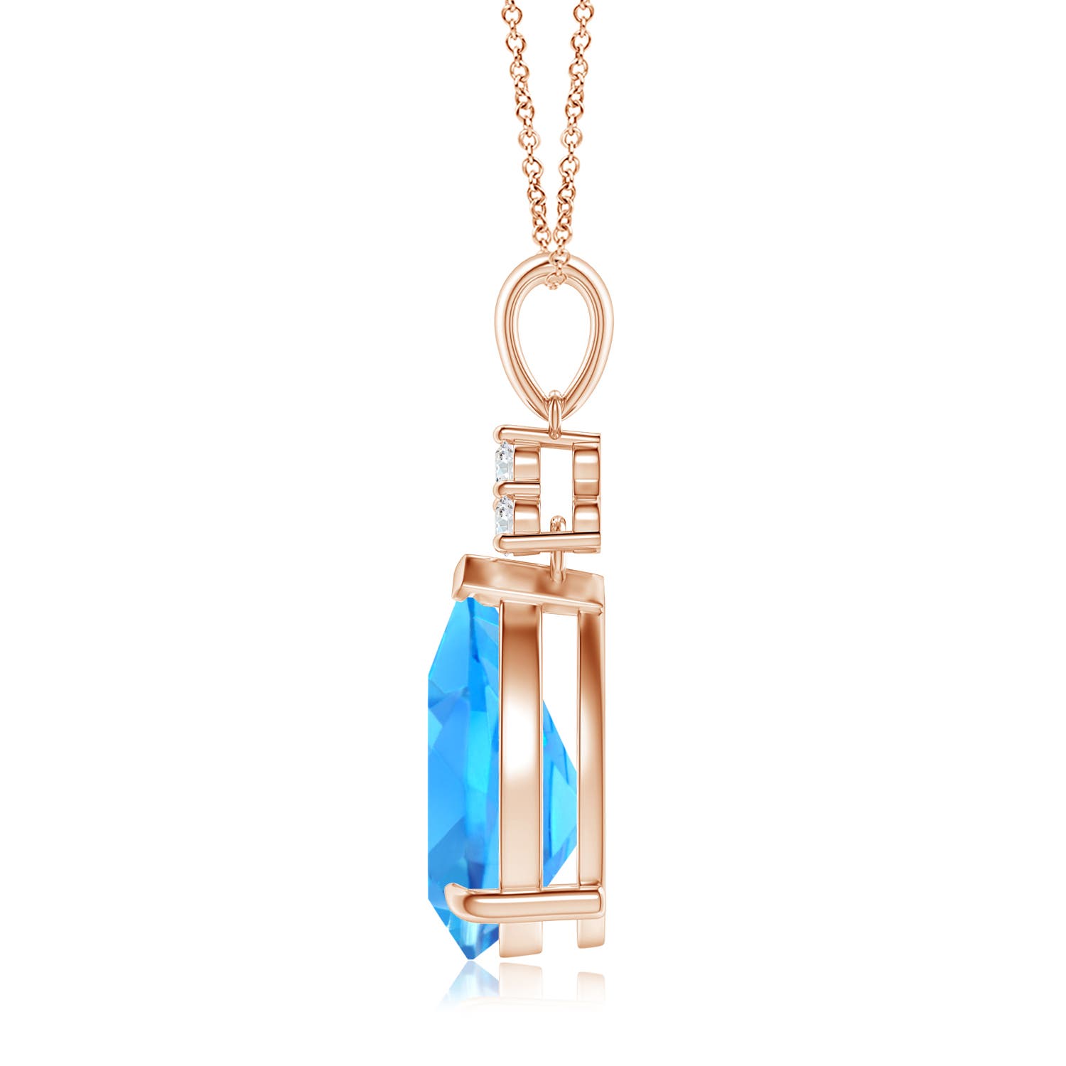 AAAA - Swiss Blue Topaz / 3.91 CT / 14 KT Rose Gold