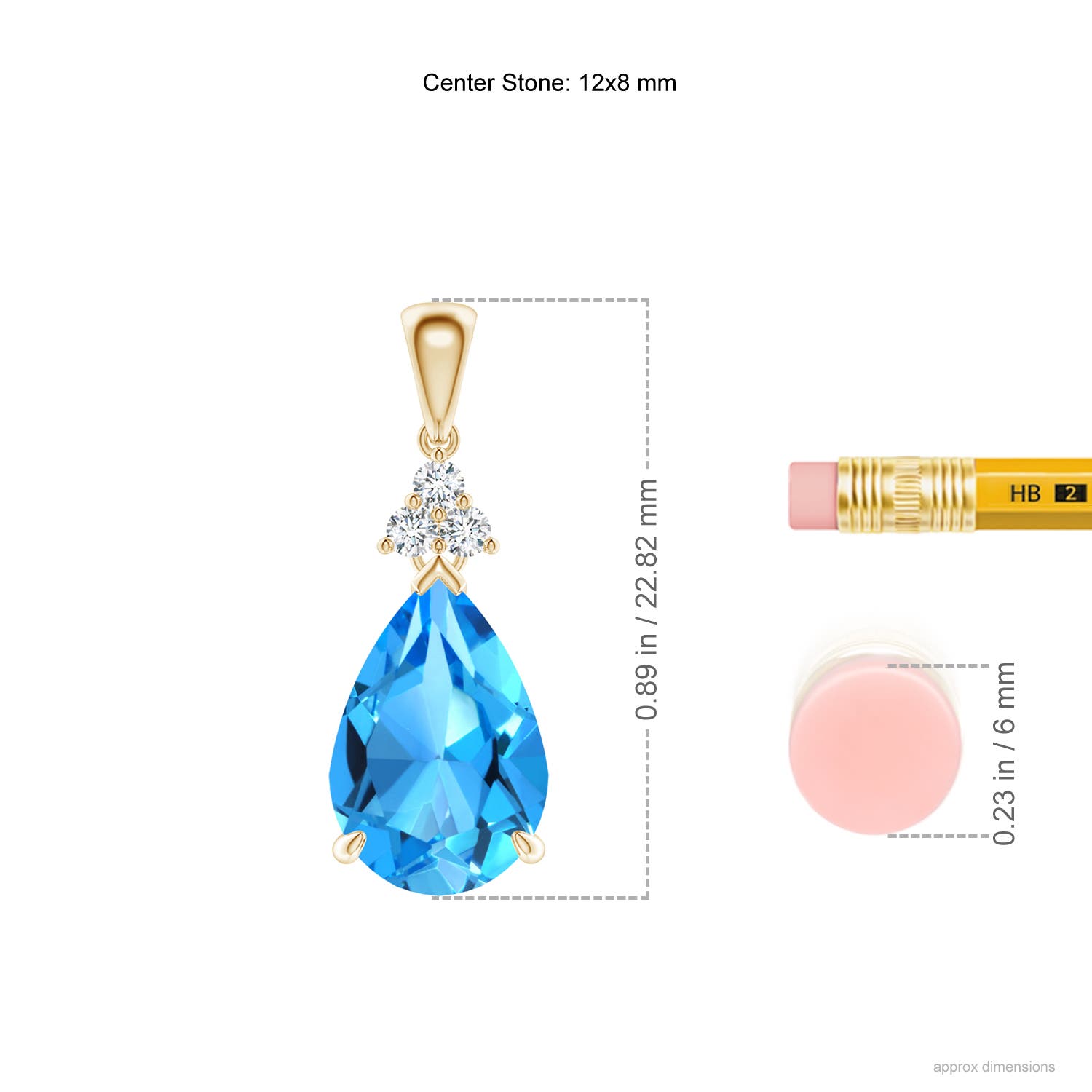 AAAA - Swiss Blue Topaz / 3.91 CT / 14 KT Yellow Gold