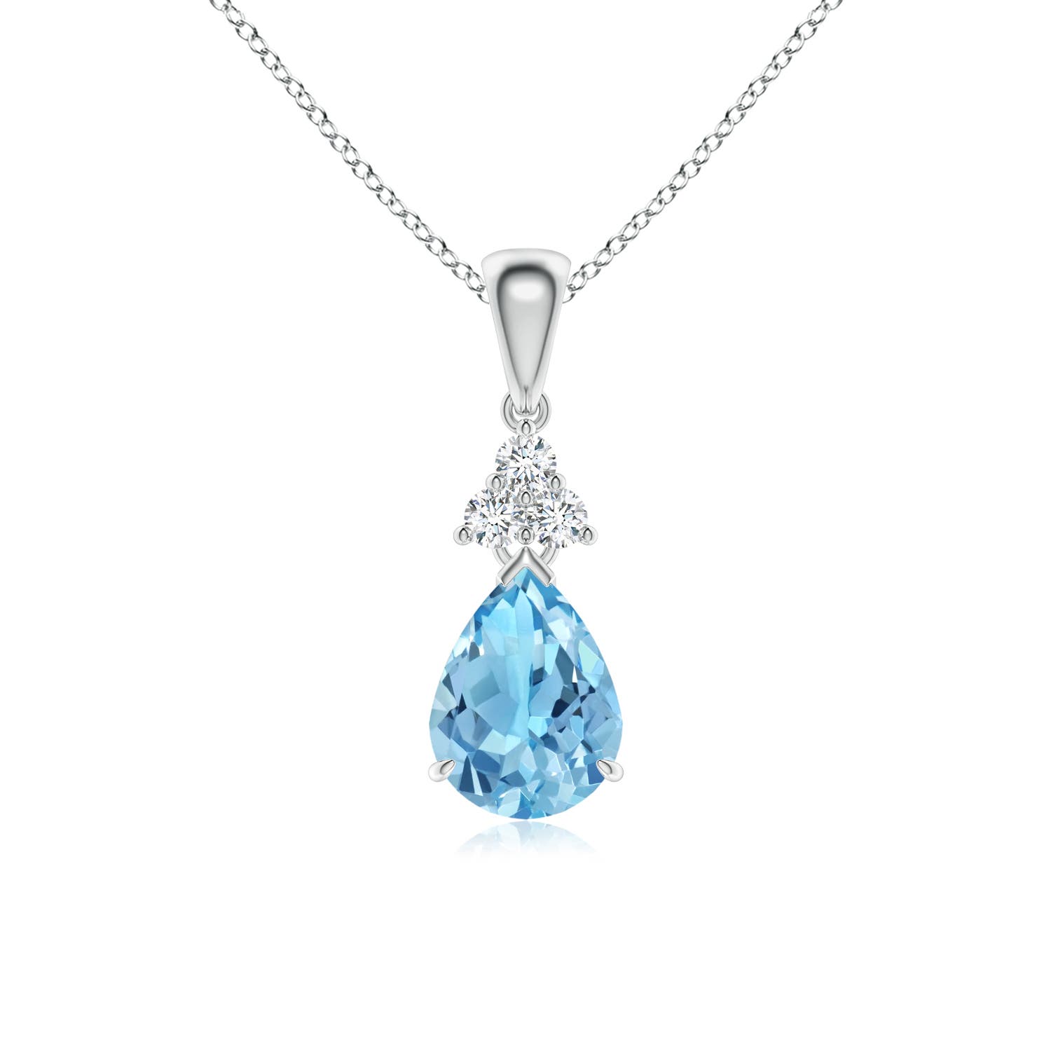 A - Swiss Blue Topaz / 1.63 CT / 14 KT White Gold