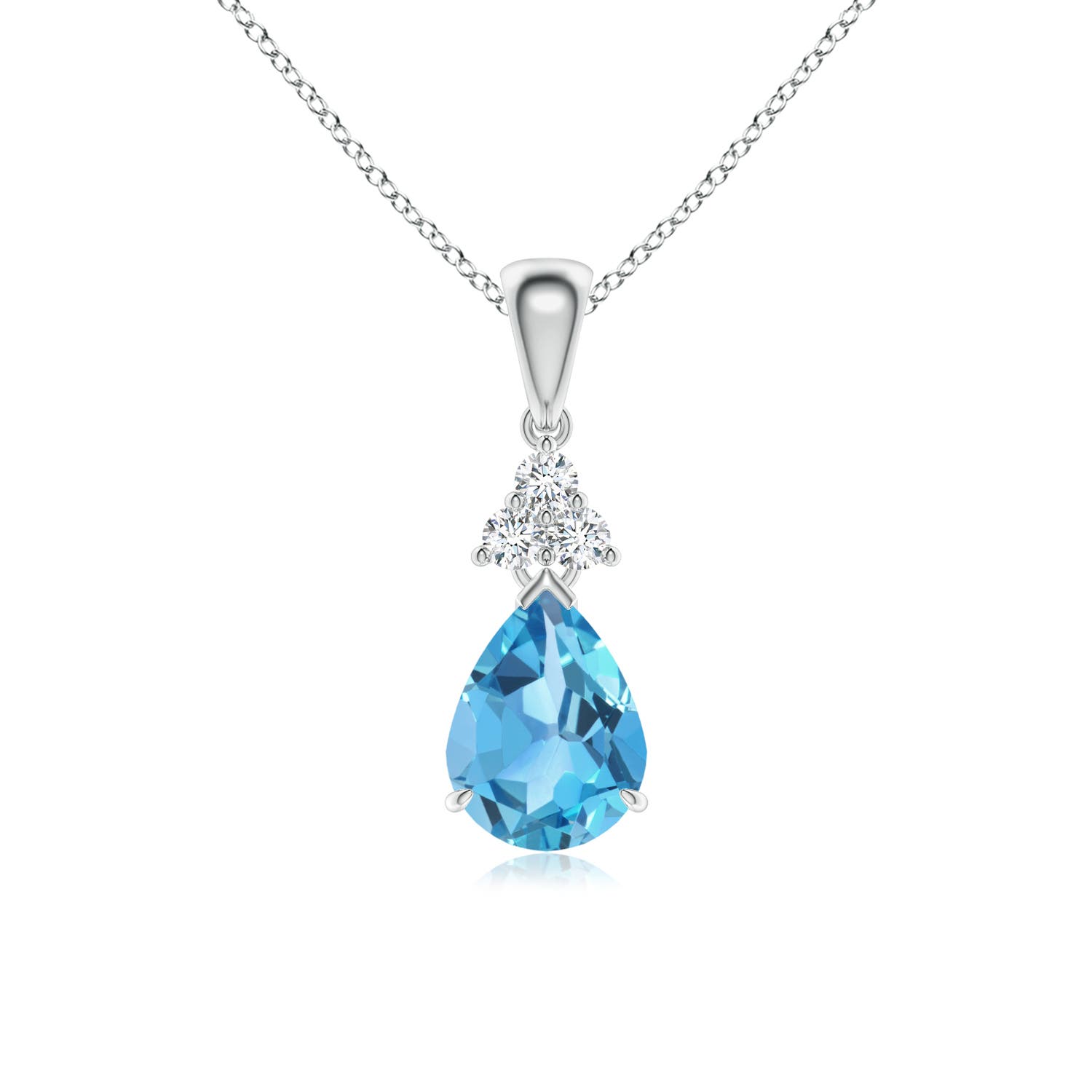 AA - Swiss Blue Topaz / 1.63 CT / 14 KT White Gold