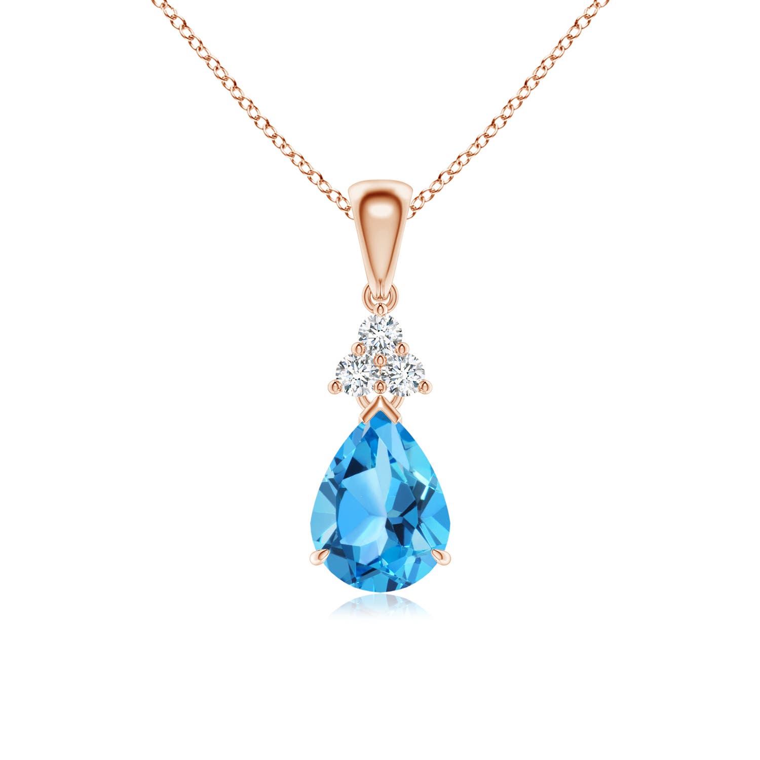 AAA - Swiss Blue Topaz / 1.63 CT / 14 KT Rose Gold