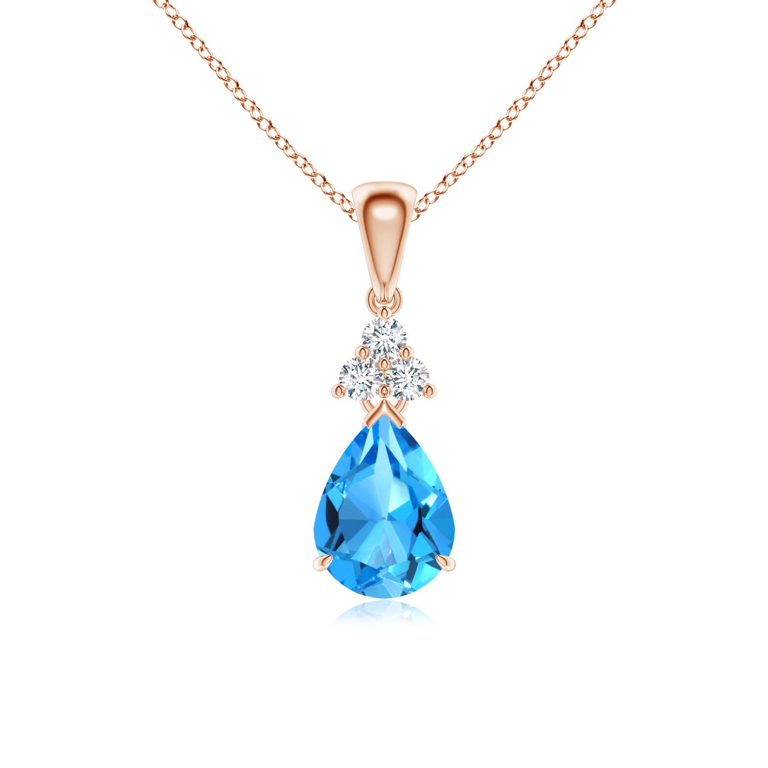 AAAA - Swiss Blue Topaz / 1.63 CT / 14 KT Rose Gold