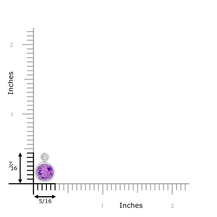 6mm A Bezel-Set Amethyst Solitaire Pendant with Diamond in P950 Platinum product image