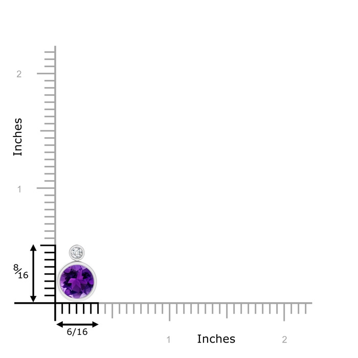 8mm AAAA Bezel-Set Amethyst Solitaire Pendant with Diamond in P950 Platinum product image