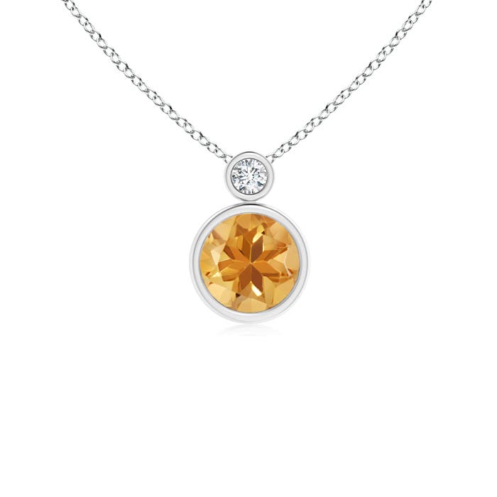 A - Citrine / 0.74 CT / 14 KT White Gold