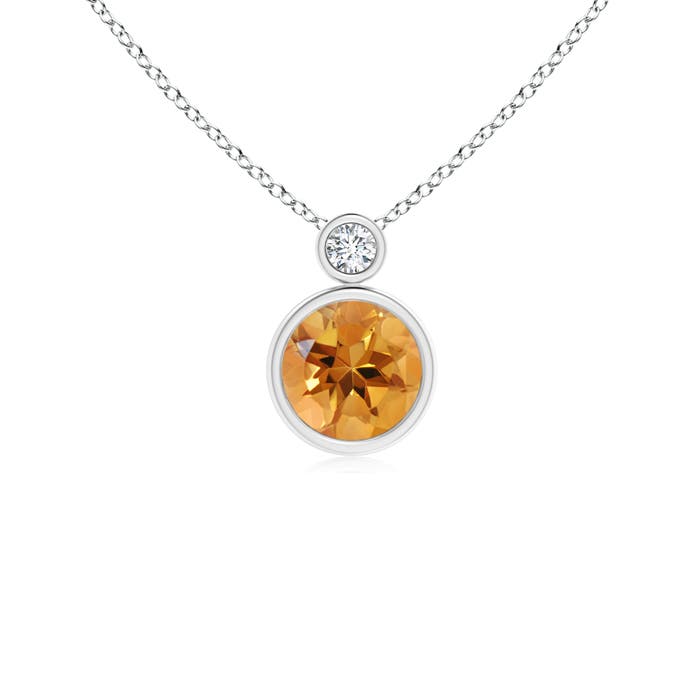 AA - Citrine / 0.74 CT / 14 KT White Gold