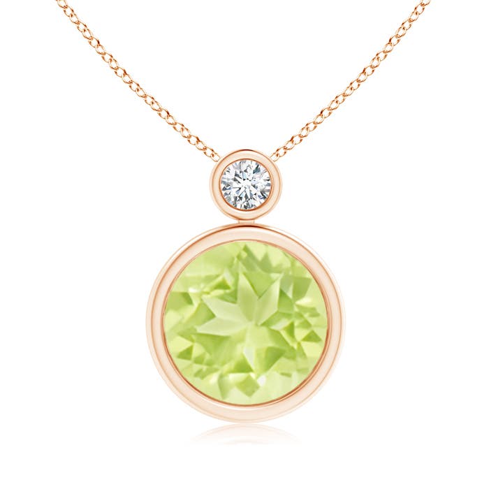 A - Peridot / 3.56 CT / 14 KT Rose Gold