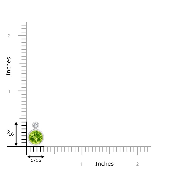 6mm AAA Bezel-Set Peridot Solitaire Pendant with Diamond in White Gold product image