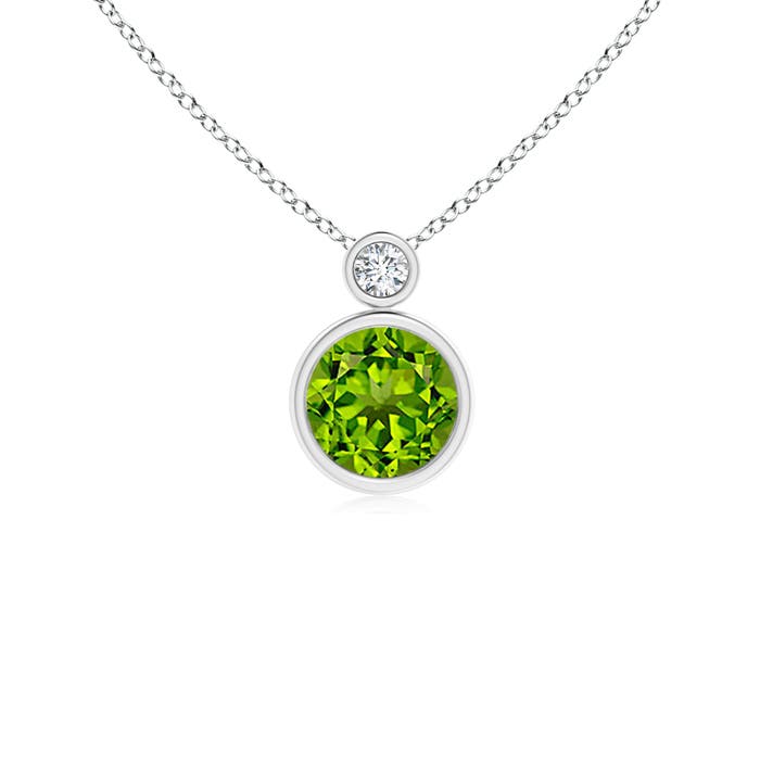 AAAA - Peridot / 0.99 CT / 14 KT White Gold