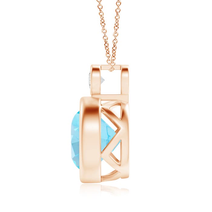 A - Swiss Blue Topaz / 4.31 CT / 14 KT Rose Gold