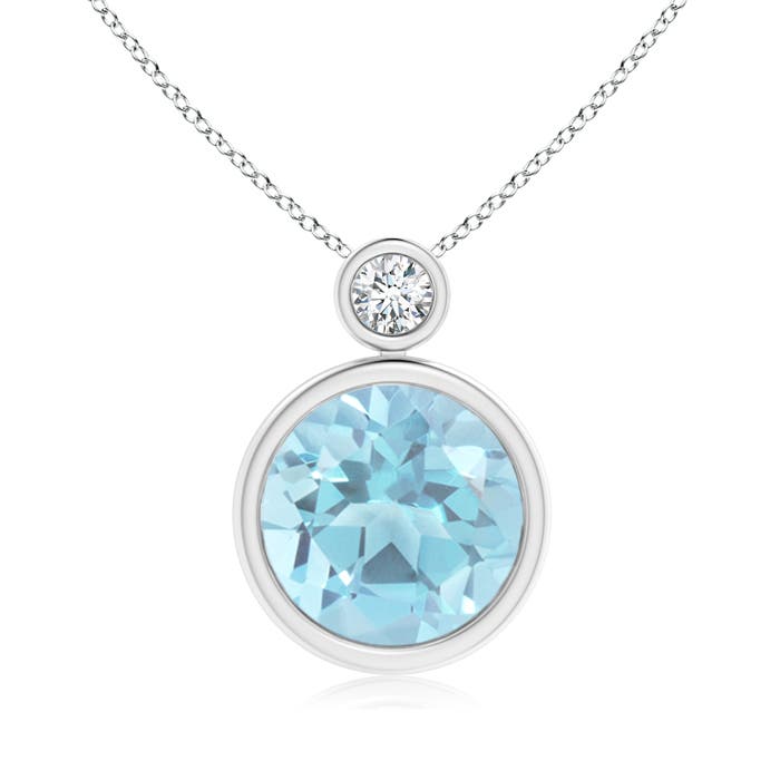 A - Swiss Blue Topaz / 4.31 CT / 14 KT White Gold