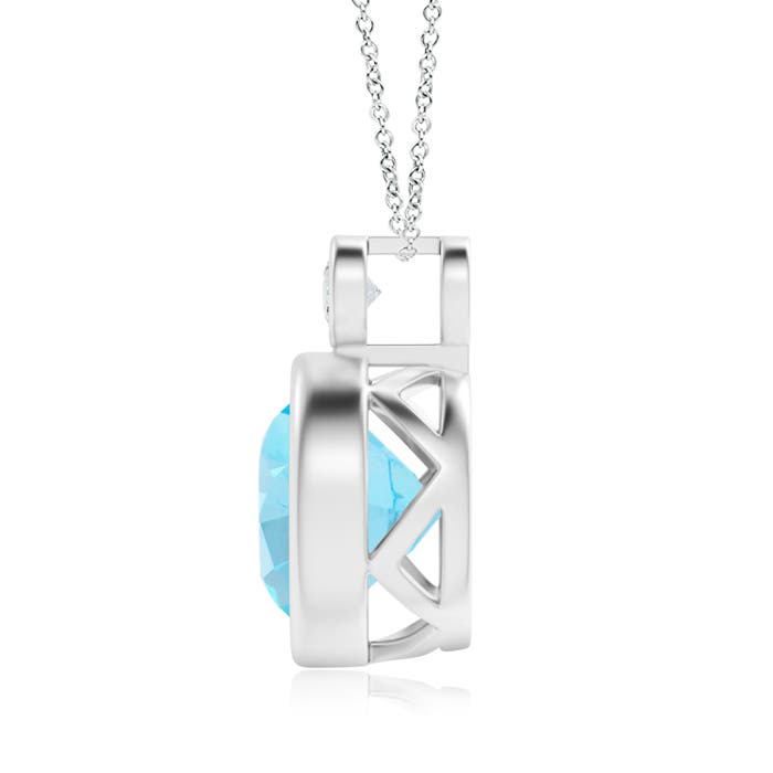 A - Swiss Blue Topaz / 4.31 CT / 14 KT White Gold