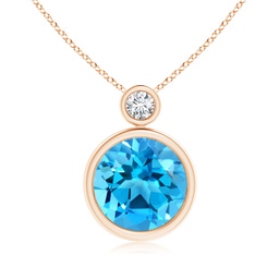 Solitaire Rose Gold Swiss Blue Topaz Necklaces & Pendants
