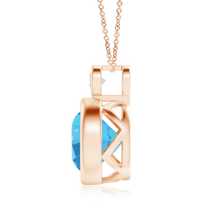 AAAA - Swiss Blue Topaz / 4.31 CT / 14 KT Rose Gold