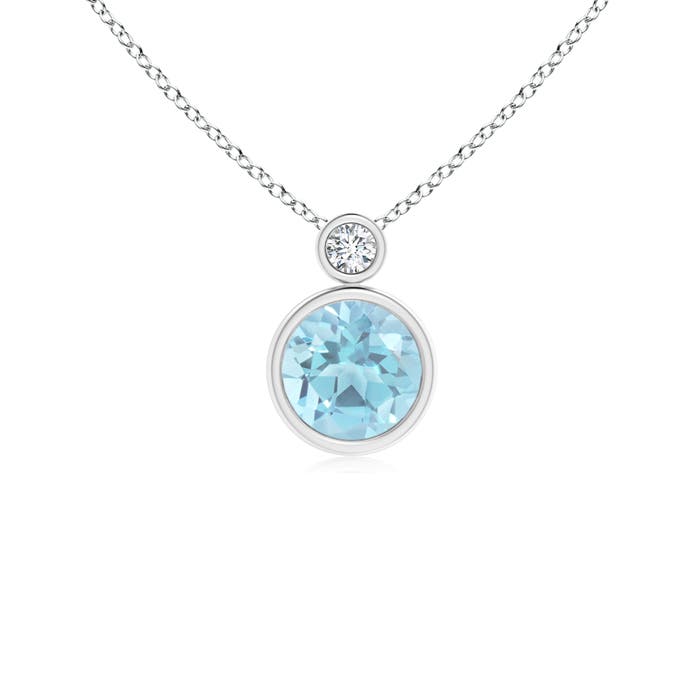 A - Swiss Blue Topaz / 0.99 CT / 14 KT White Gold