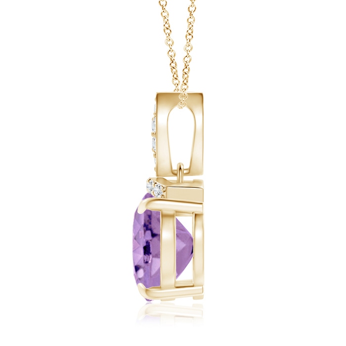 10x8mm A East-West Amethyst Pendant with Diamond Bale in Yellow Gold product image