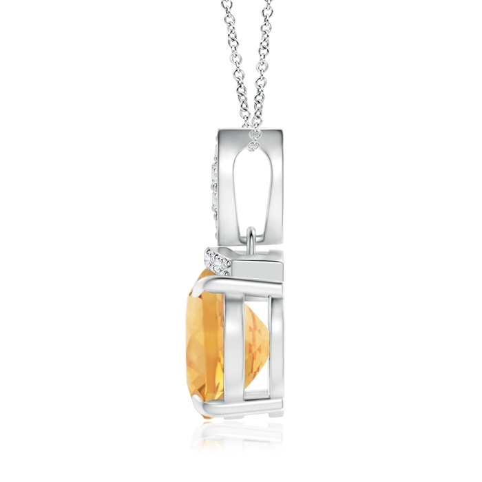 10x8mm A East-West Citrine Pendant with Diamond Bale in P950 Platinum product image