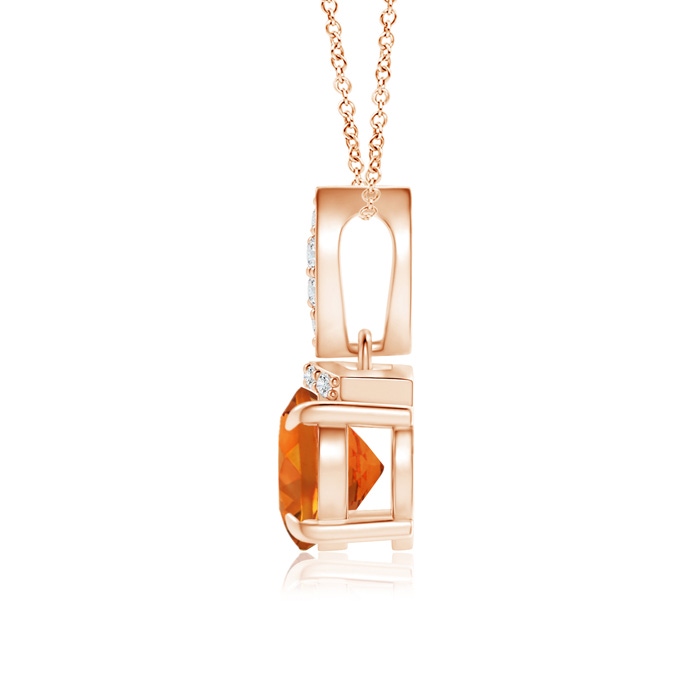 8x6mm AAAA East-West Citrine Pendant with Diamond Bale in Rose Gold product image