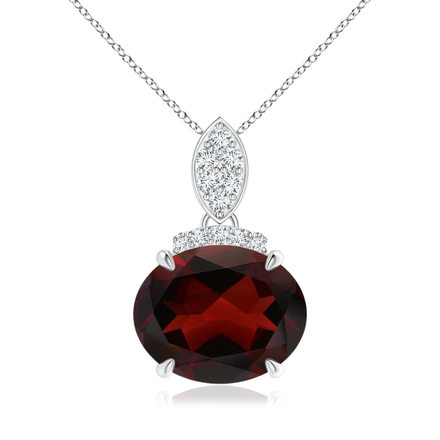 AA - Garnet / 3.04 CT / 14 KT White Gold