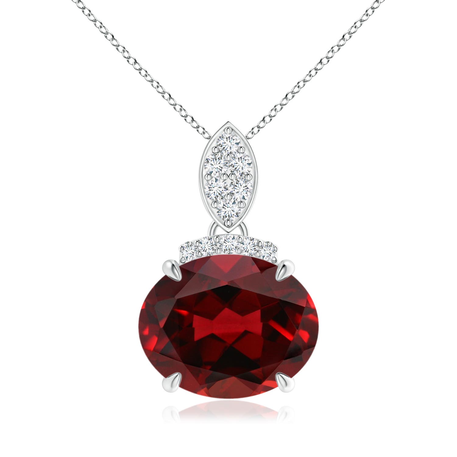 AAAA - Garnet / 3.04 CT / 14 KT White Gold