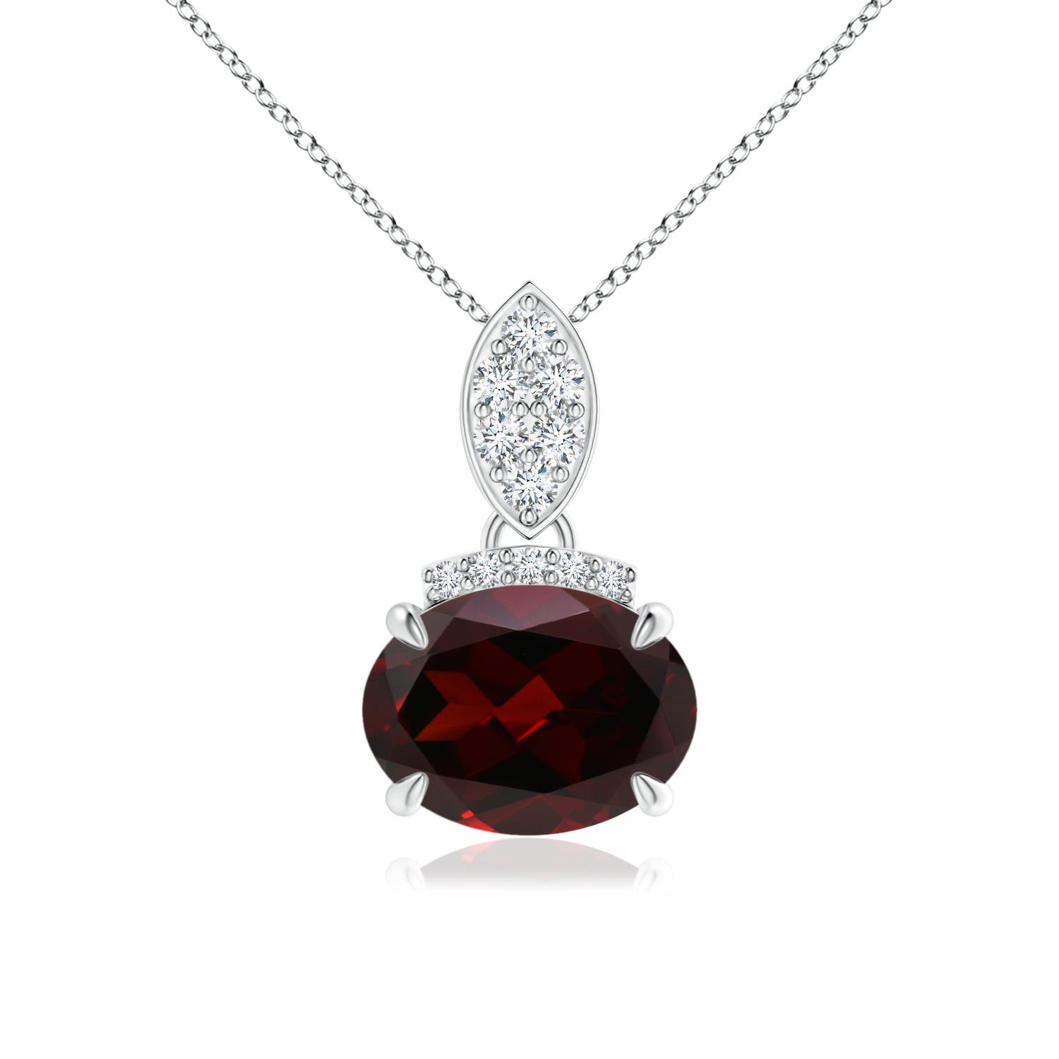 A - Garnet / 1.5 CT / 14 KT White Gold