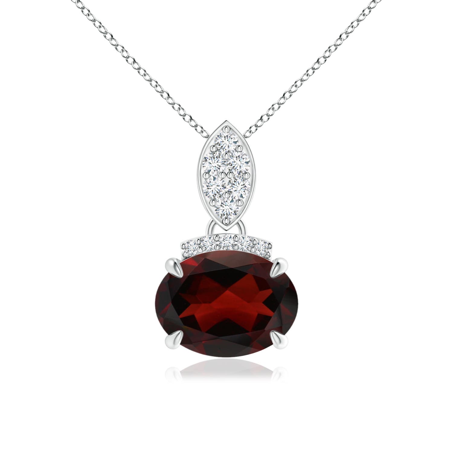 AA - Garnet / 1.5 CT / 14 KT White Gold