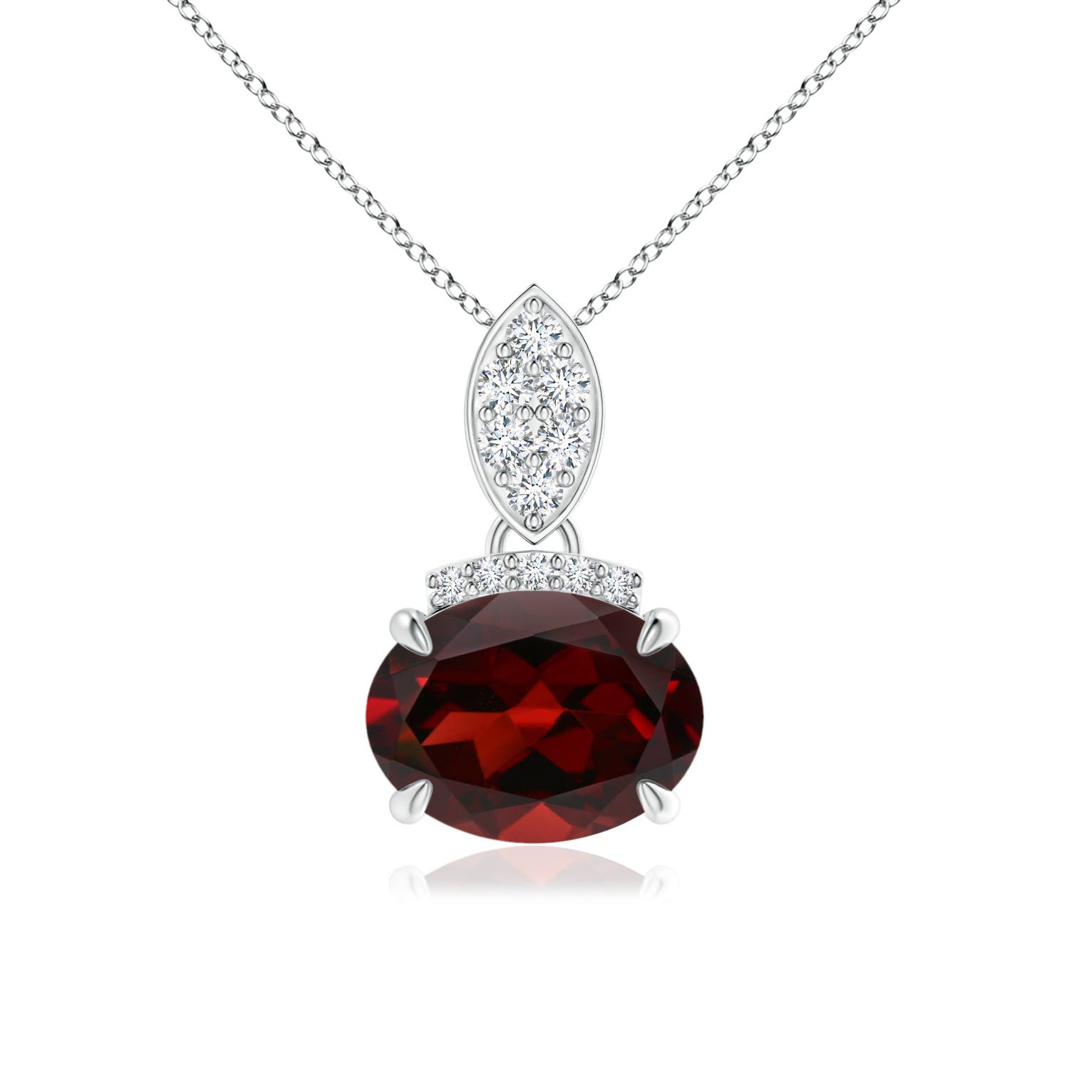 AAA - Garnet / 1.5 CT / 14 KT White Gold