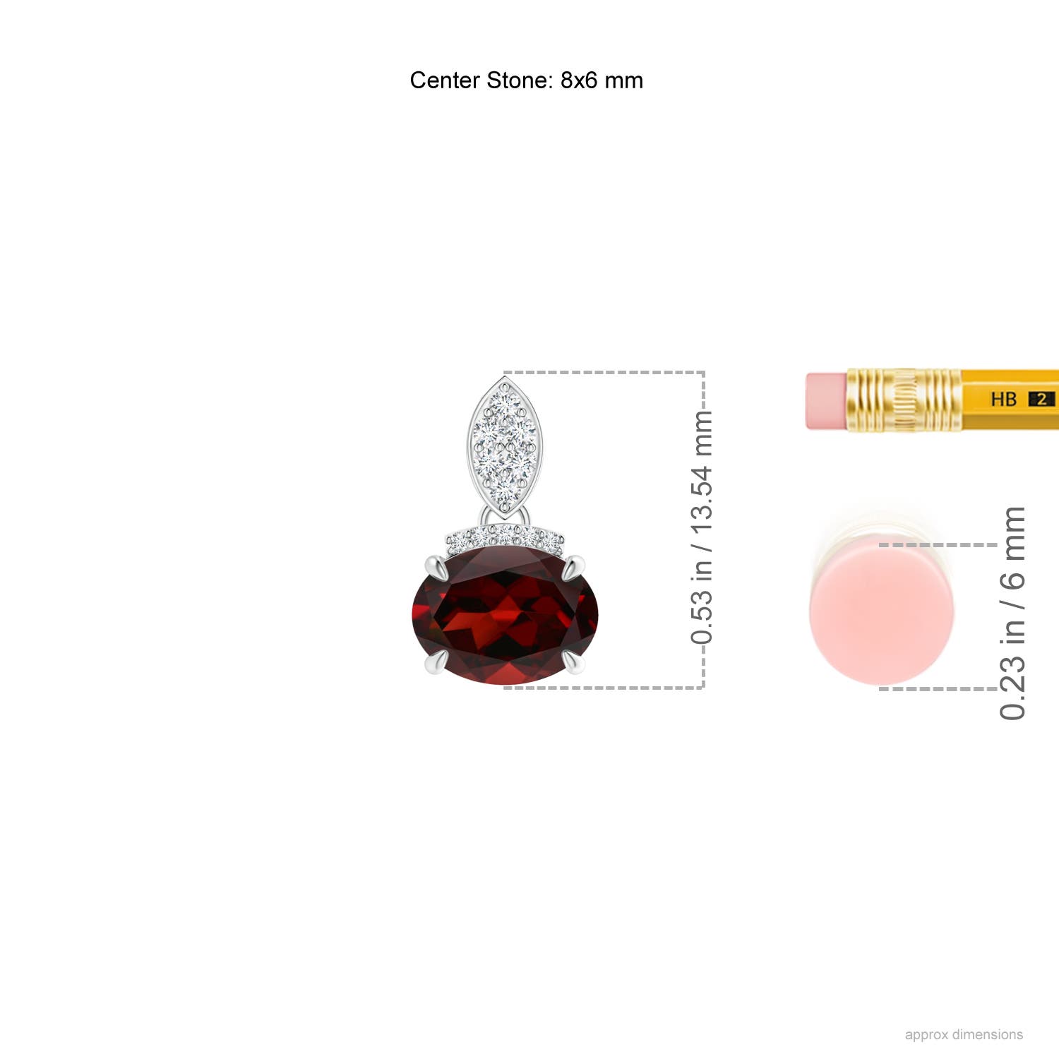 AAA - Garnet / 1.5 CT / 14 KT White Gold