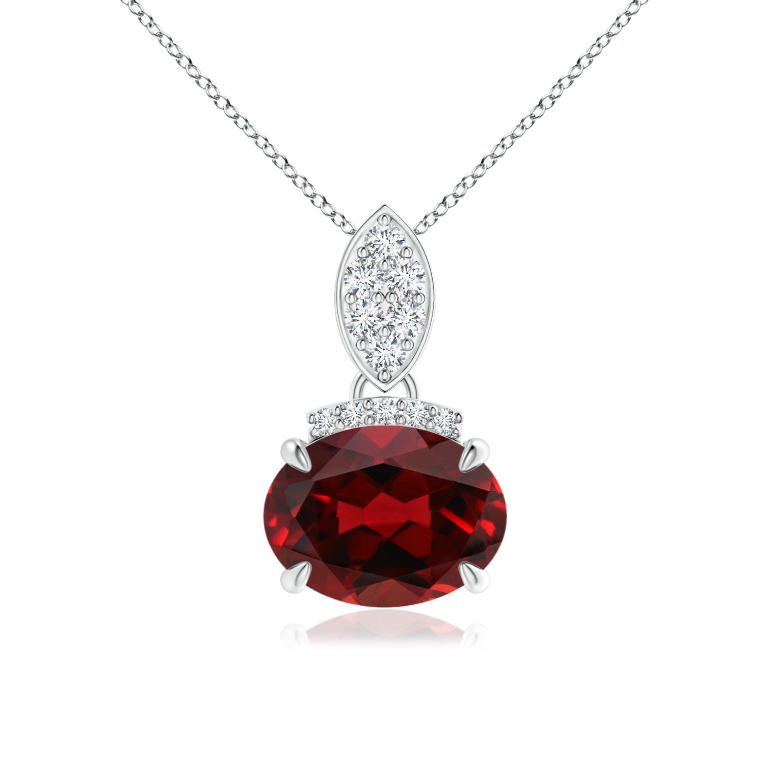 AAAA - Garnet / 1.5 CT / 14 KT White Gold