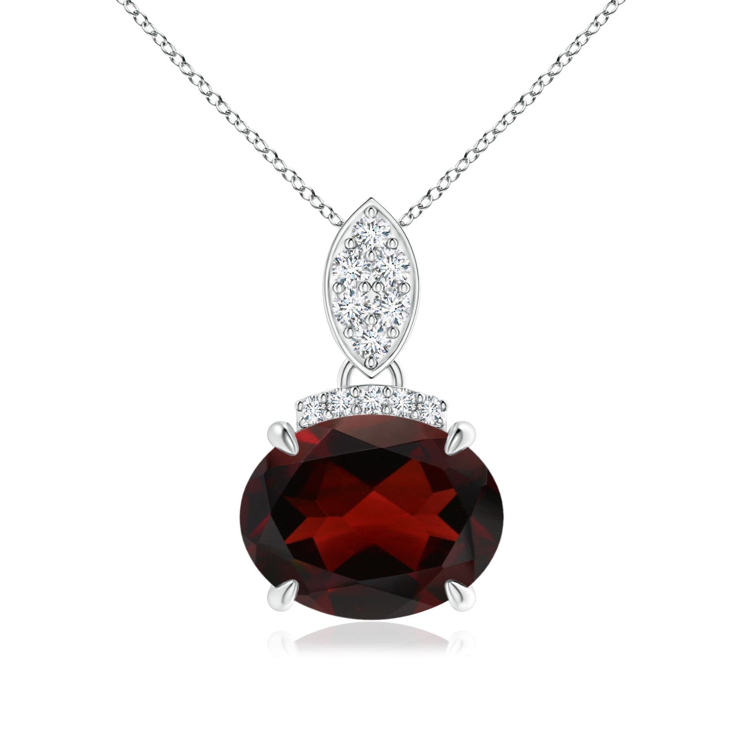 AA - Garnet / 2.07 CT / 14 KT White Gold