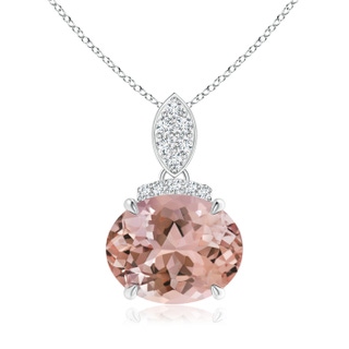 10x8mm AAAA East-West Morganite Pendant with Diamond Bale in P950 Platinum
