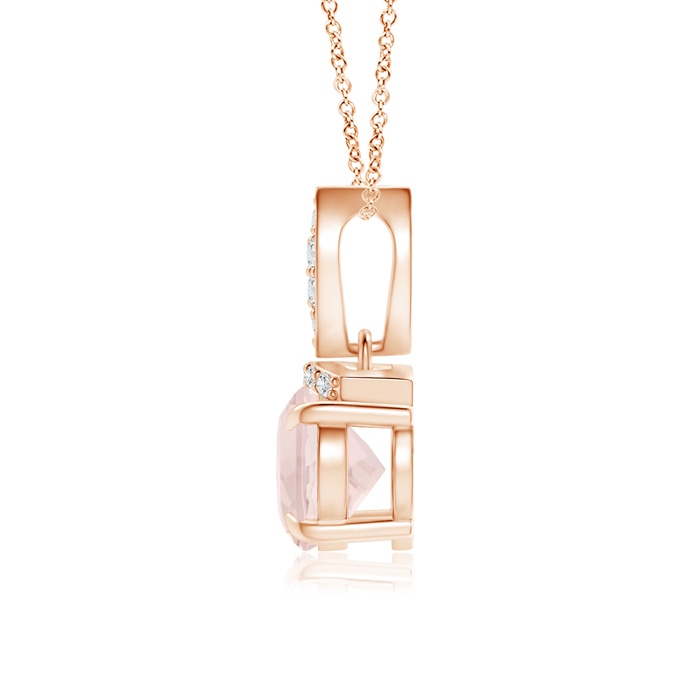 8x6mm A East-West Morganite Pendant with Diamond Bale in Rose Gold product image