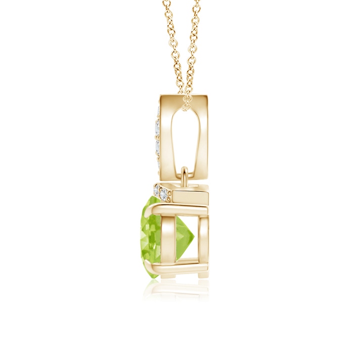 8x6mm AA East-West Peridot Pendant with Diamond Bale in Yellow Gold product image