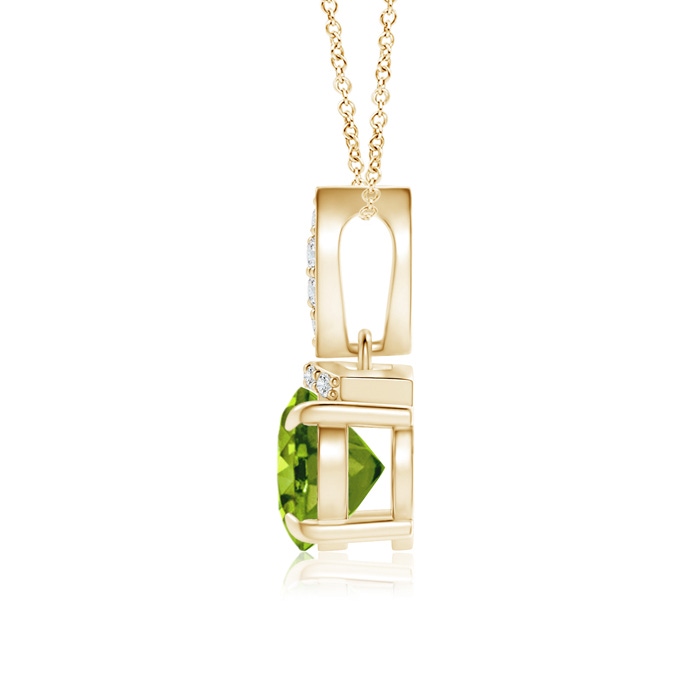 8x6mm AAAA East-West Peridot Pendant with Diamond Bale in Yellow Gold product image