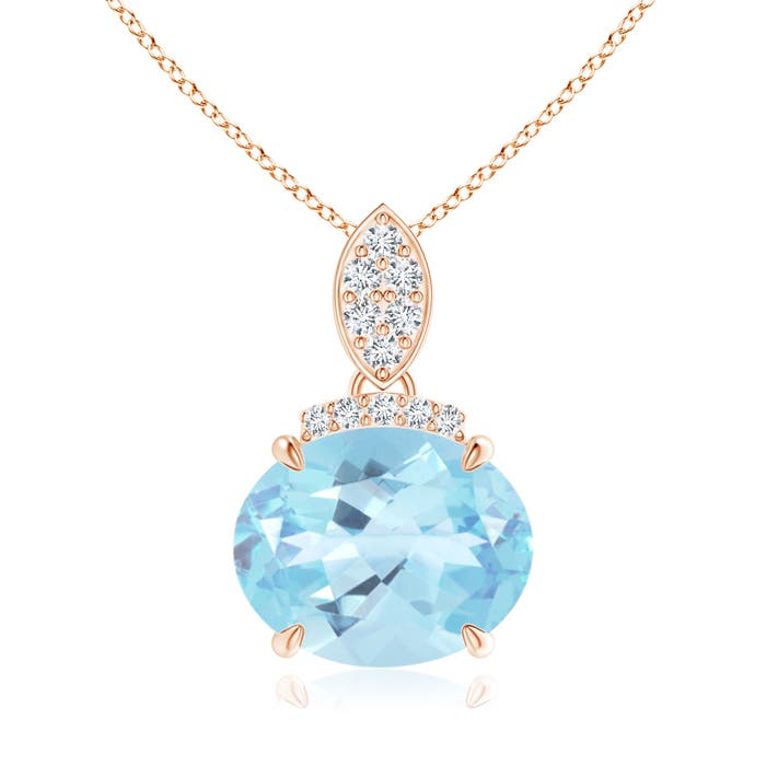 A - Swiss Blue Topaz / 3.34 CT / 14 KT Rose Gold