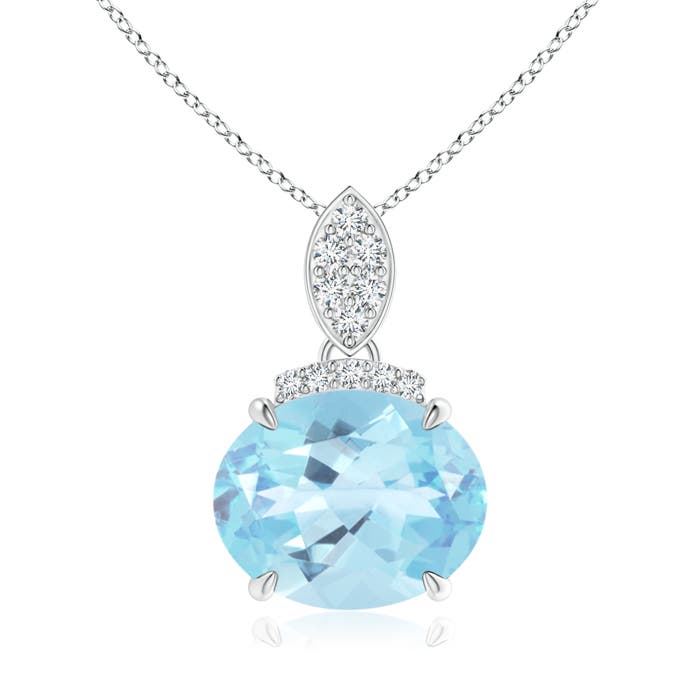 A - Swiss Blue Topaz / 3.34 CT / 14 KT White Gold