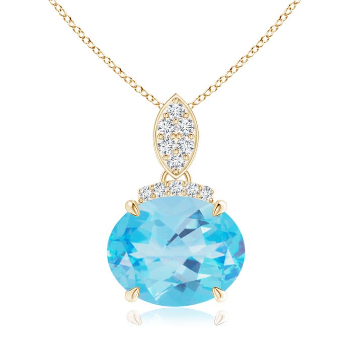 AA - Swiss Blue Topaz / 3.34 CT / 14 KT Yellow Gold