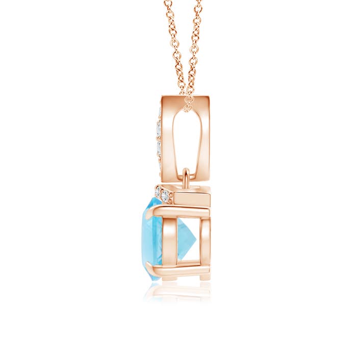 A - Swiss Blue Topaz / 1.55 CT / 14 KT Rose Gold