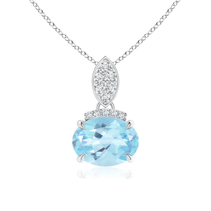 A - Swiss Blue Topaz / 1.55 CT / 14 KT White Gold