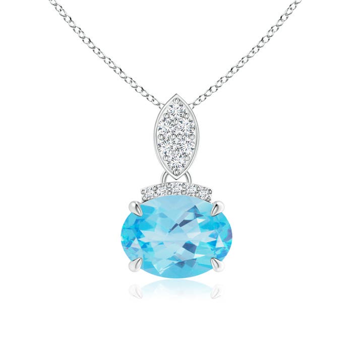 AA - Swiss Blue Topaz / 1.55 CT / 14 KT White Gold