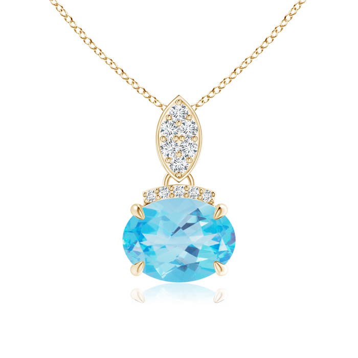 AA - Swiss Blue Topaz / 1.55 CT / 14 KT Yellow Gold