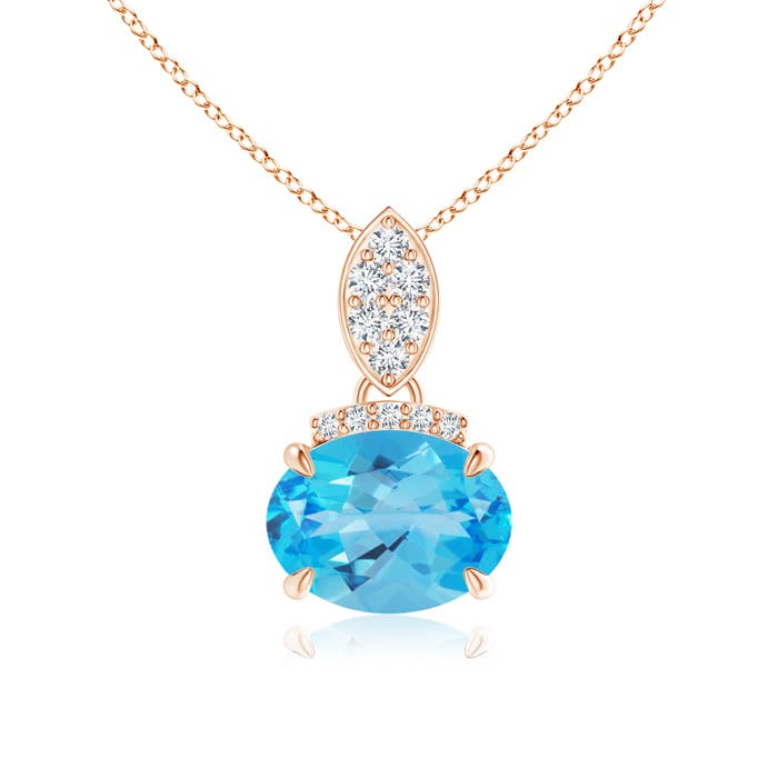 AAA - Swiss Blue Topaz / 1.55 CT / 14 KT Rose Gold