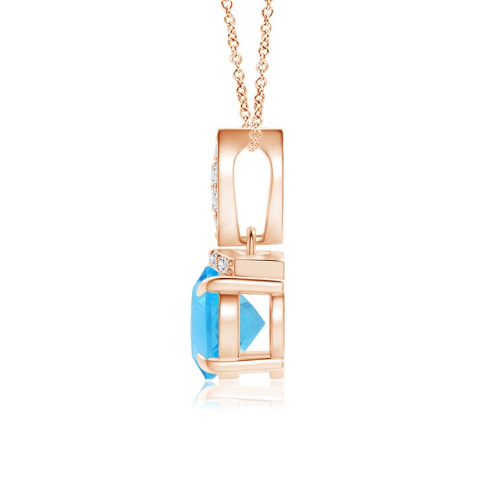 AAA - Swiss Blue Topaz / 1.55 CT / 14 KT Rose Gold